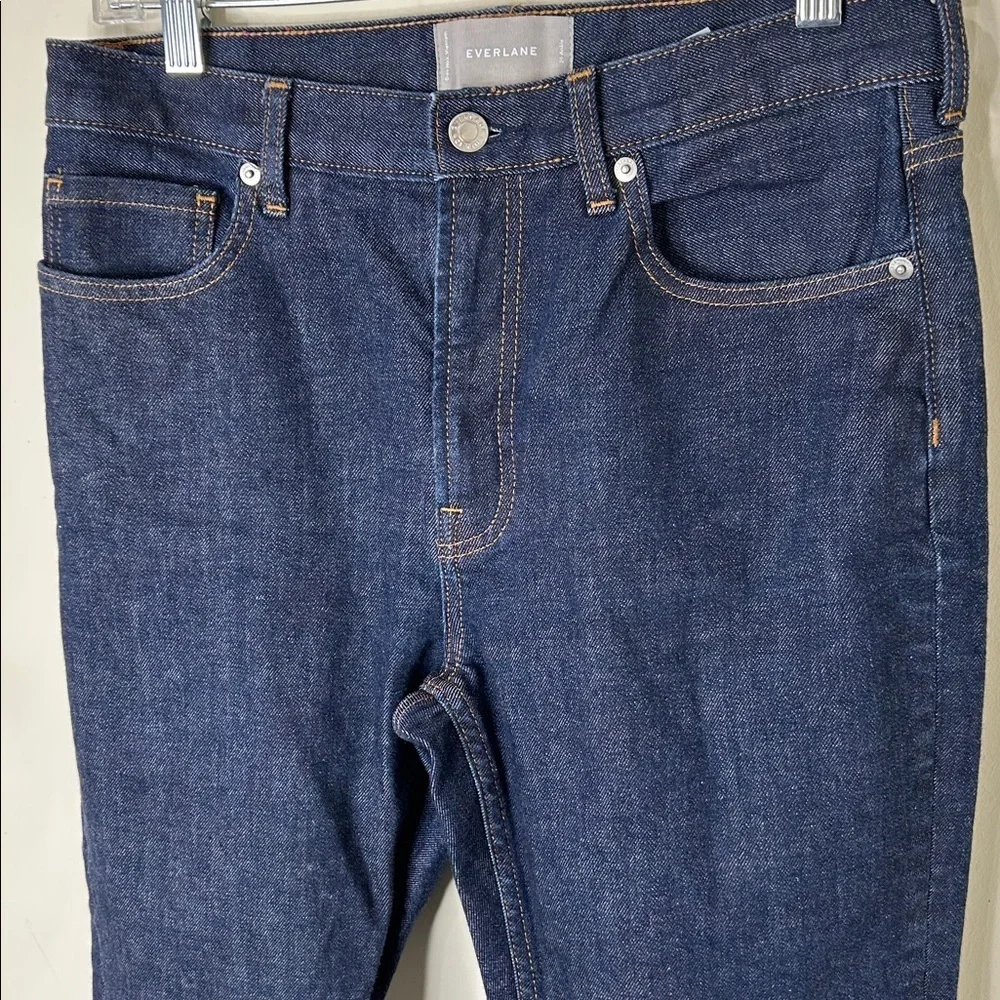 Everlane High Rise Ankle Jeans Dark Wash Cotton Straight Ankle Size 29